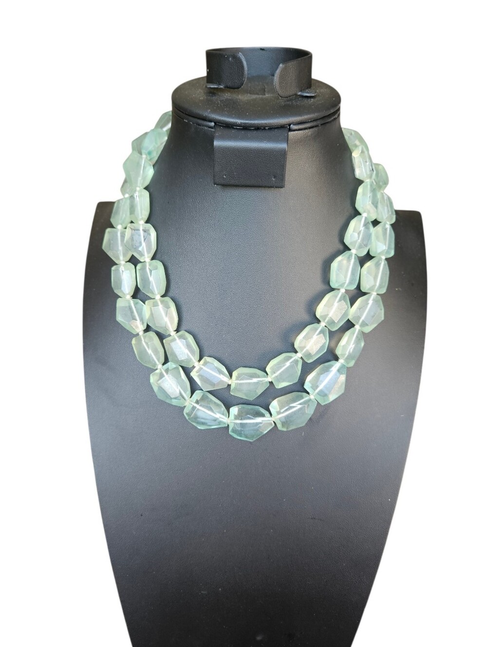 Vintage Green Glass Talbots Double Strand Necklace